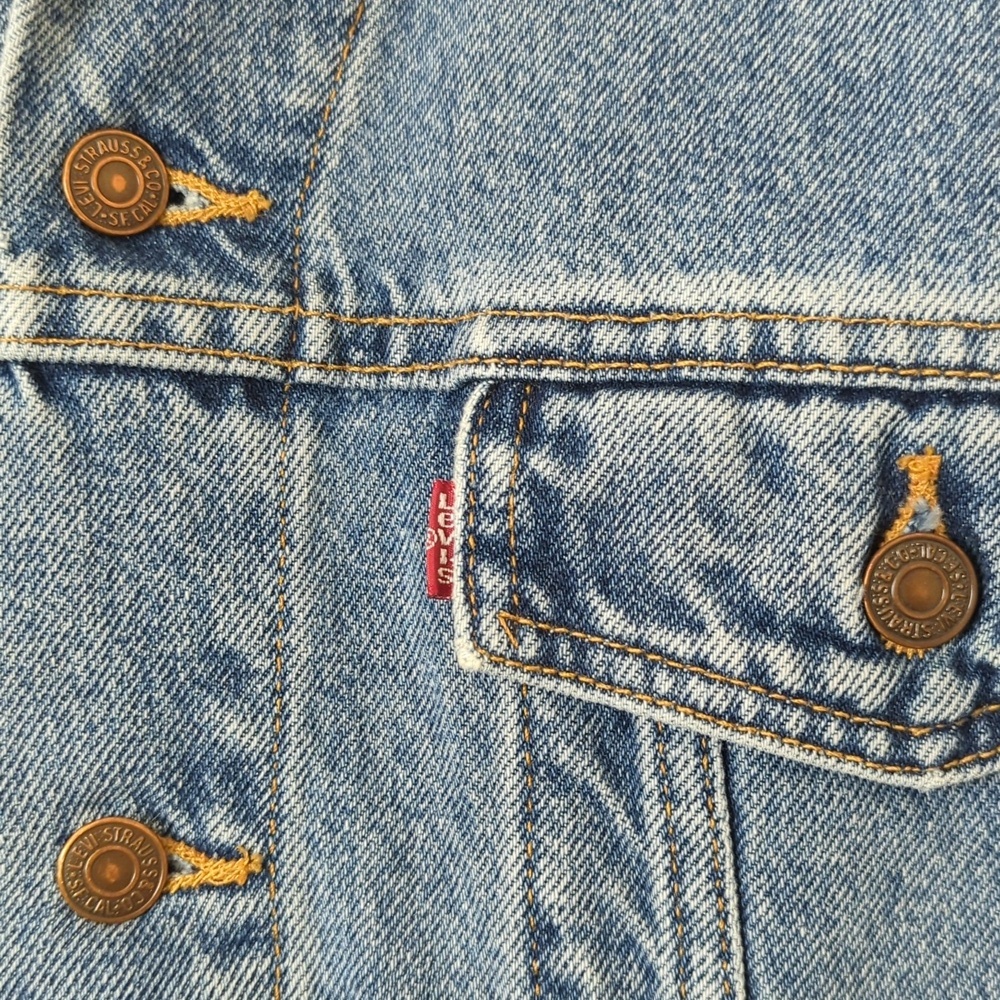 Levi's 2001 Vintage Deadstock USA American Flag Graphic Relaxed Trucker Jacket L - Picture 9 of 16